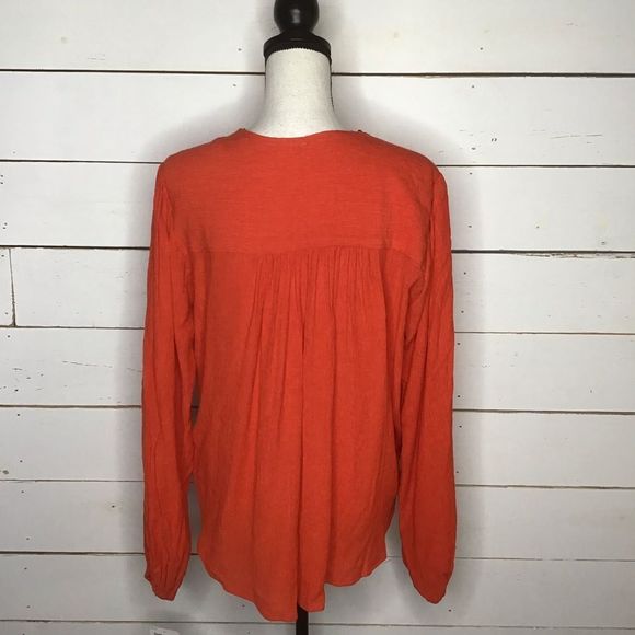 New Free People Check On It Wrap Top Flame Red - Picture 3 of 8
